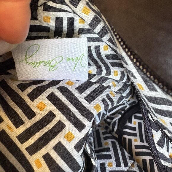 Vera Bradley Black Quilted Shoulder Bag Tote Purse Satchel READ DETAILS - Picture 5 of 16